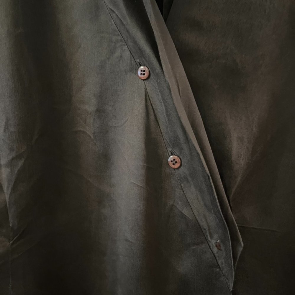 Chocolate Brown Button-Down Blouse - image 4